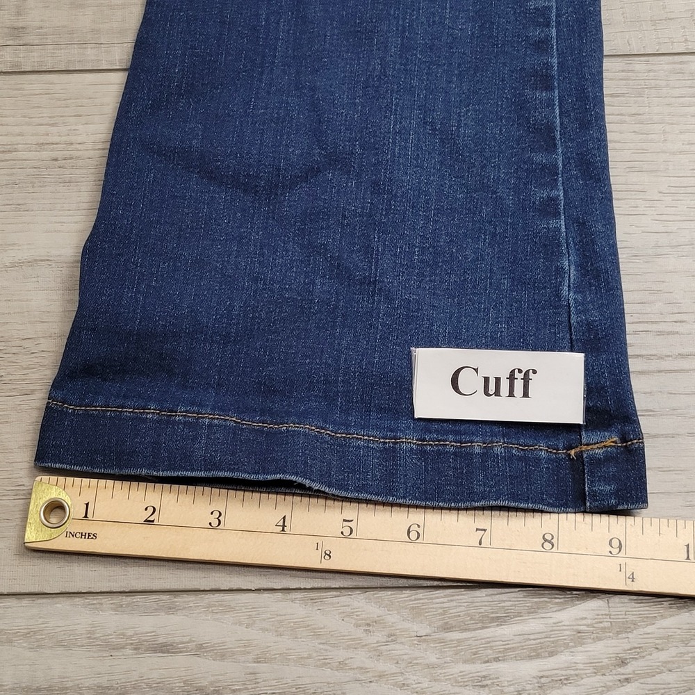 SPANX Jeans Women's S 28x33 Indigo Bootcut Pull‑On Stretch Mid Rise Denim Boho - Picture 7 of 16